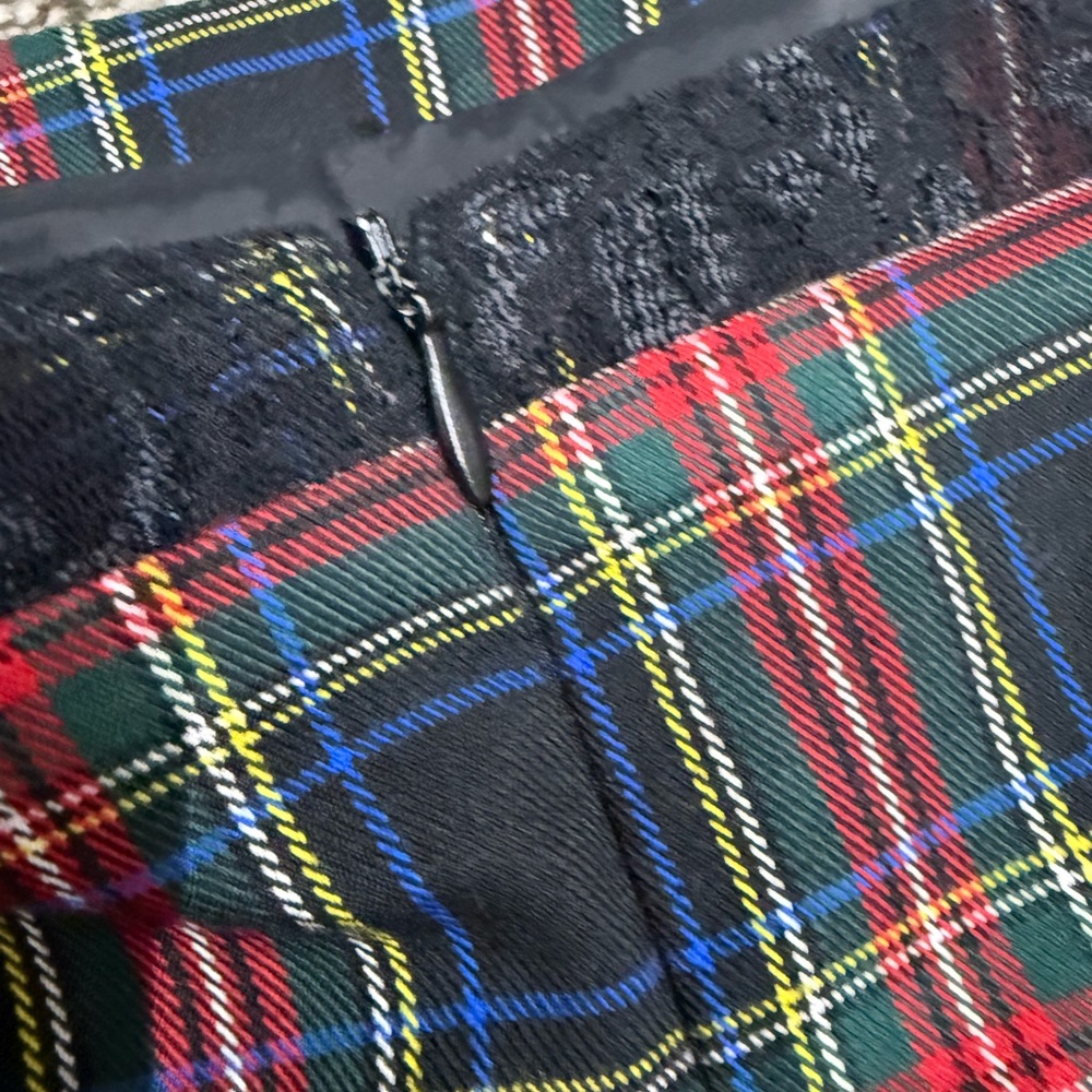 Tristan Strapless Plaid Dress with Lace Detail - Picture 10 of 12